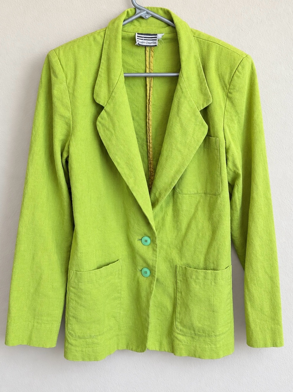 Modern Essentials Lime Green Textured Blazer Jacket